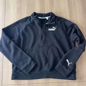 Puma Women's Black Quarter Zip Sweatshirt Medium